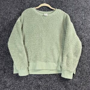PINK Victoria's Secret Cozy Sherpa Fleece Sweatshirt Light Green Size L